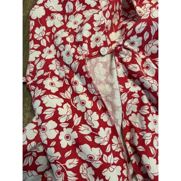 Laura Ashley Red Floral Halter Dress Vtg Sz 8 Cottage Core Garden Tea Party - Picture 14 of 16